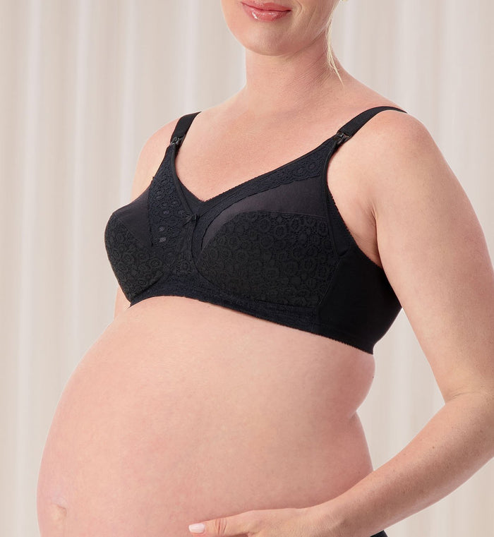 BLACK TRIUMPH LACE MATERNITY WIREFREE BRA