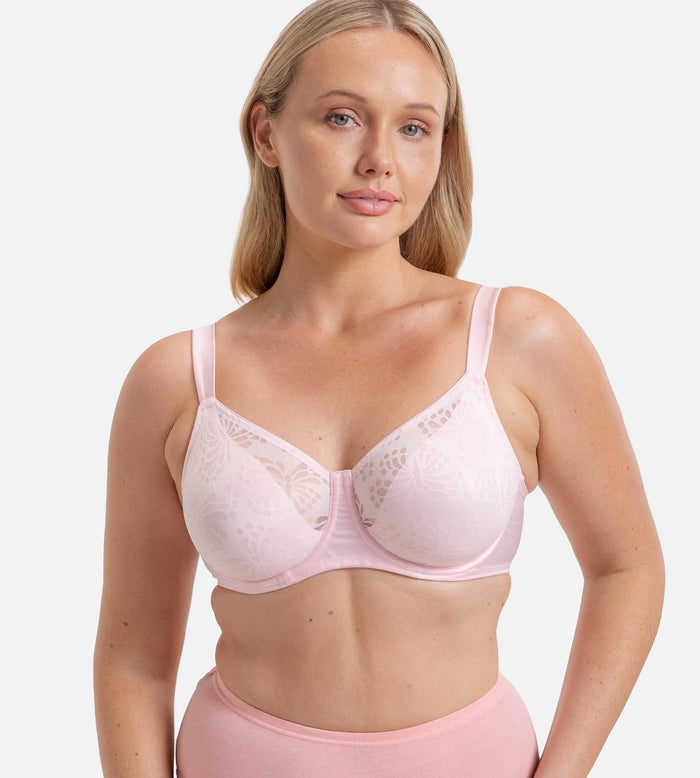 PINK TRIUMPH LACY MINIMISER BRA