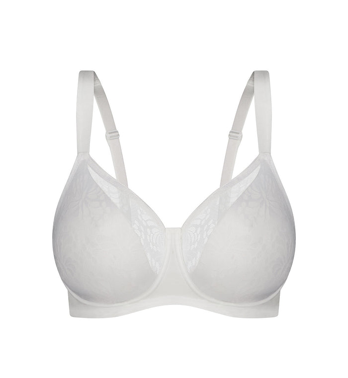 WHITE TRIUMPH LACY MINIMISER BRA