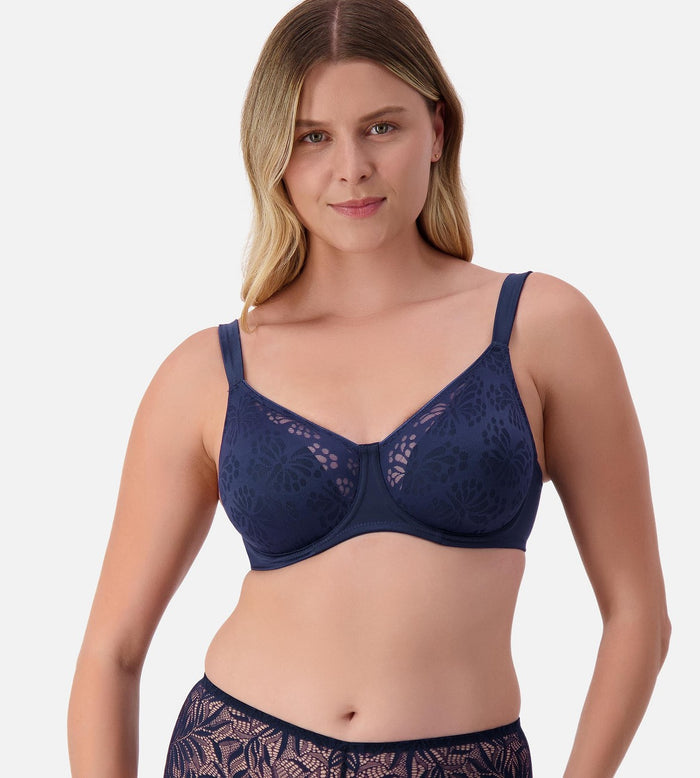 BLUE TRIUMPH LACY MINIMISER BRA