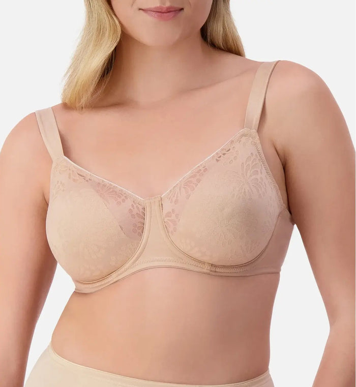 BEIGE TRIUMPH LACY MINIMISER BRA