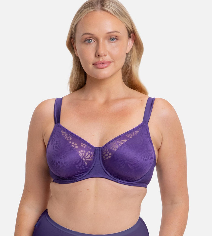 PURPLE TRIUMPH LACY MINIMISER BRA