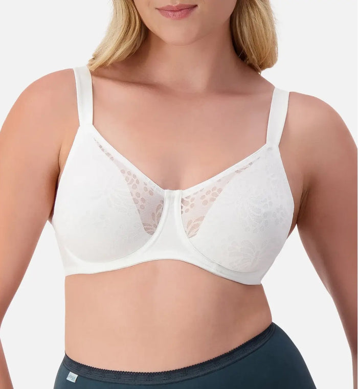 WHITE TRIUMPH LACY MINIMISER BRA