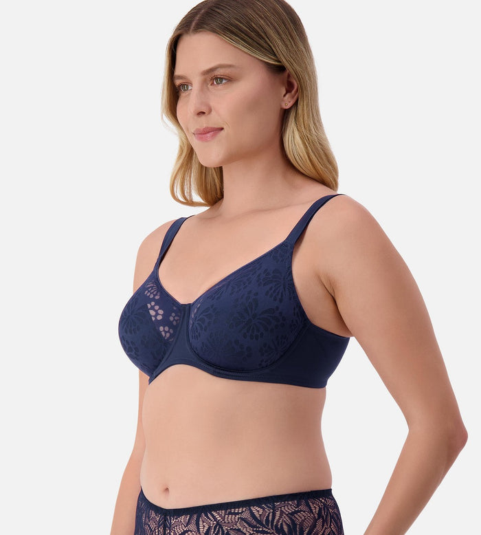 BLUE TRIUMPH LACY MINIMISER BRA
