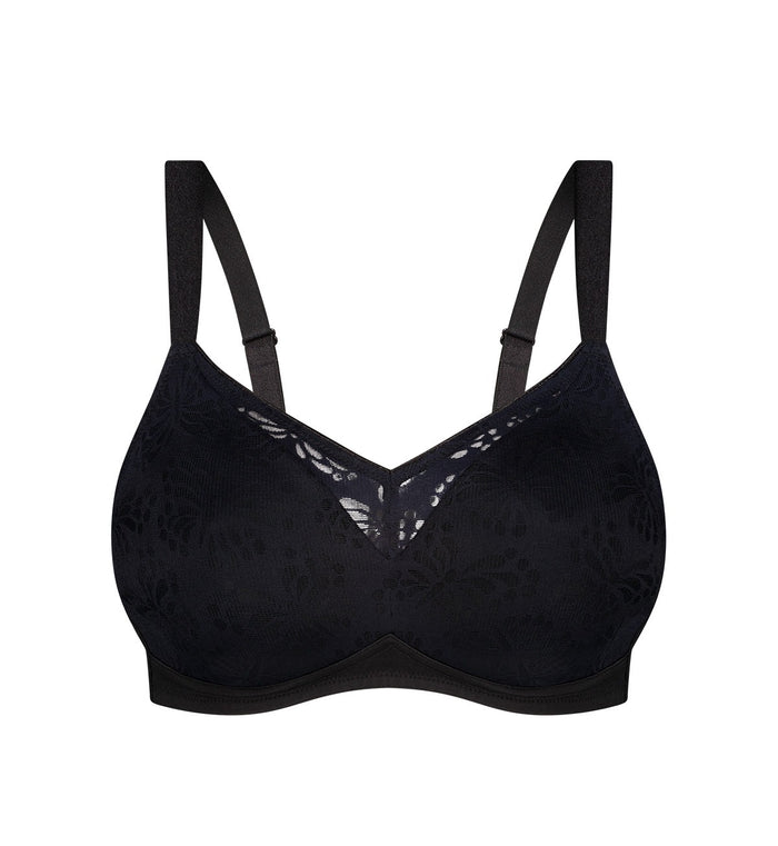 BLACK TRIUMPH LACY WIREFREE MINIMISER