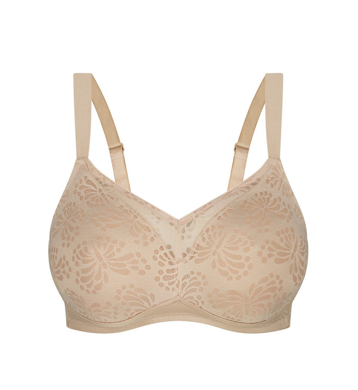 BEIGE TRIUMPH LACY WIREFREE MINIMISER