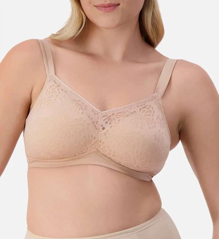 BEIGE TRIUMPH LACY WIREFREE MINIMISER