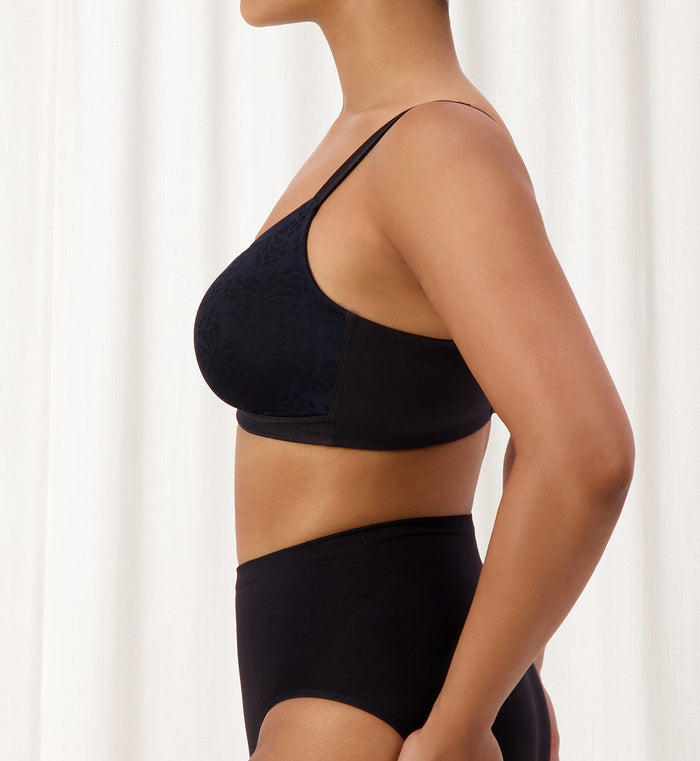 BLACK TRIUMPH LACY WIREFREE MINIMISER