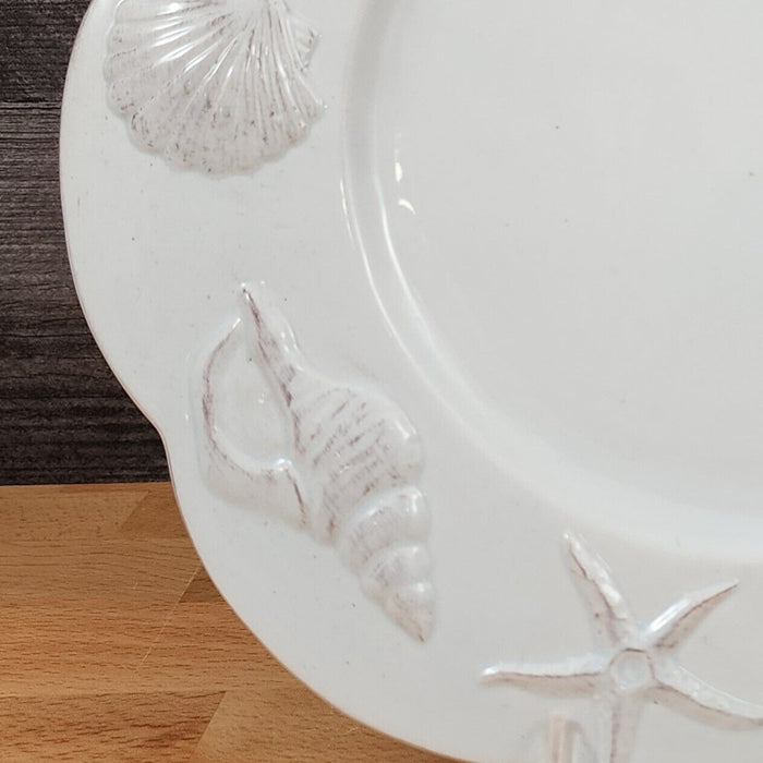 Laguna Coastal Seafoam Blue Serving Plate Ceramic Sea Shell Platter Blue Sky