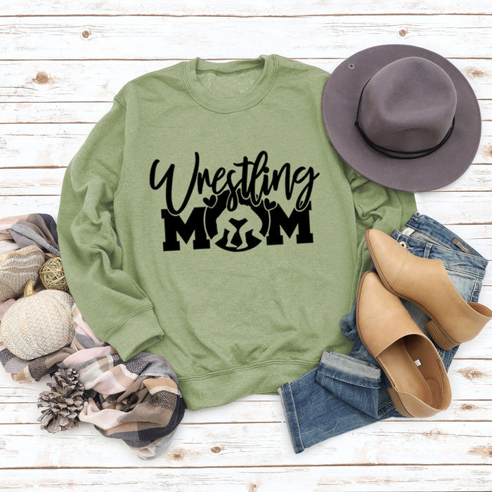 Olive sweater (black font) / S