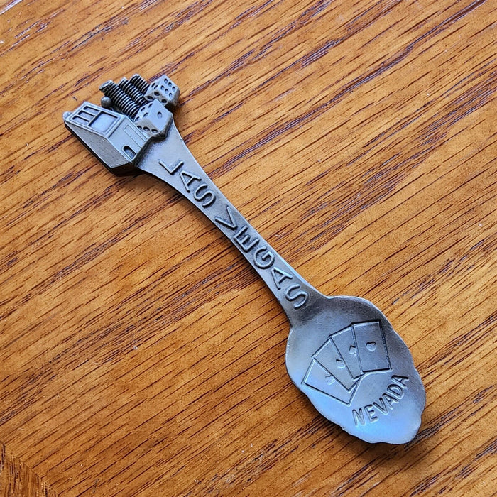 Las Vegas Casino Sin City Nevada Collectible Travel Souvenir Spoon 4" Pewter
