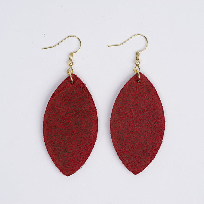 Color:Cherry Horween Leather Earrings