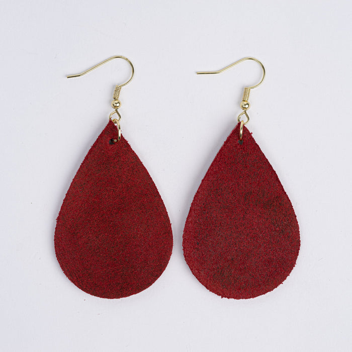 Color:Cherry Horween Leather Earrings