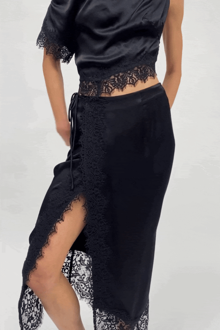 Lee Satin Lace Skirt