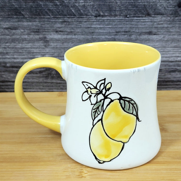Lemon Art Mug Ceramic Coffee Tea Cup Yellow Interior Fruit Home Deco Blue Sky