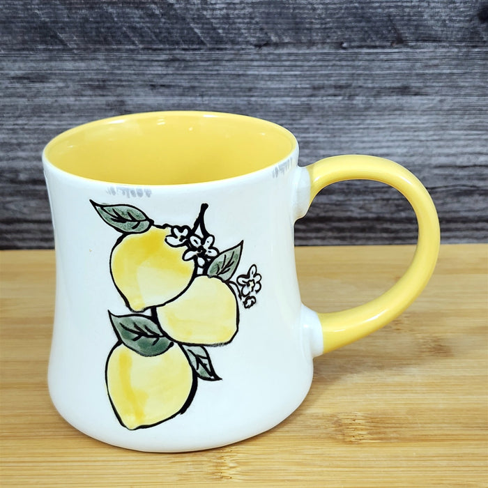 Lemon Art Mug Coffee Tea Cup Yellow Interior Ceramic Fruit Home Deco Blue Sky