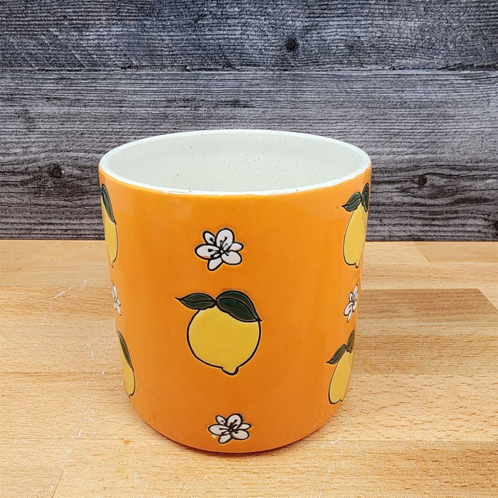 Lemon Bloom Canister Embossed Set by Blue Sky 4" & 5" Kitchen Home Décor Jar