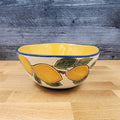Lemon Fruit Bowl Embossed Yellow Floral by Blue Sky 6.5 in (16 cm) Ceramic