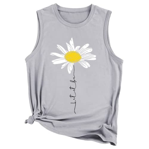 Let It Be Daisy Tank Women Daisy Vintage Graphic Shirt