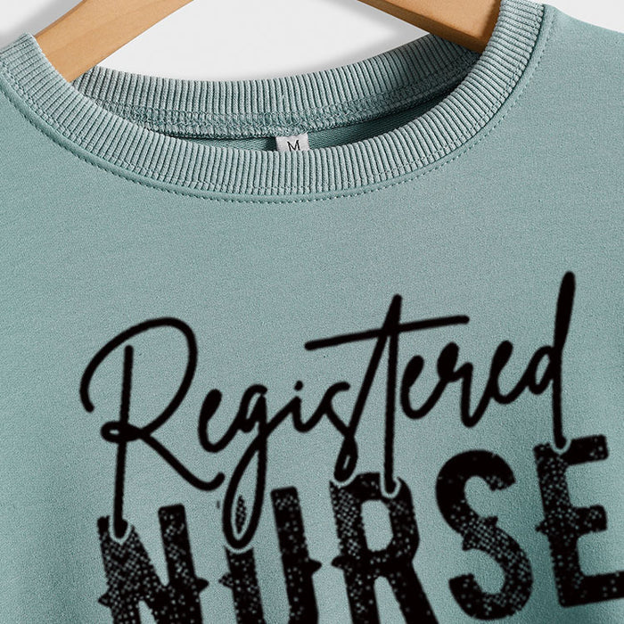 Letter Registered Nurse Fall and Winter Bottoming Large Size Long-sleeved Women's Sweatshirt