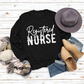 Letter Registered Nurse Fall and Winter Bottoming Large Size Long-sleeved Women's Sweatshirt