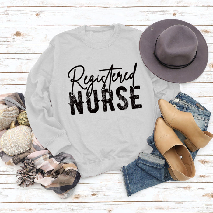 Letter Registered Nurse Fall and Winter Bottoming Large Size Long-sleeved Women's Sweatshirt