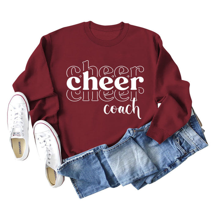 Wine red sweater (white font) / S