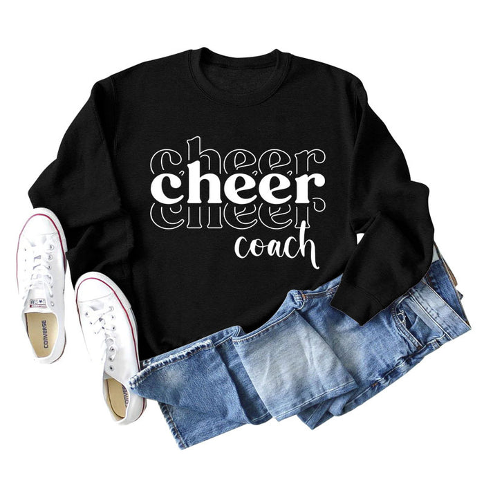 Letters Loose Round Neck Womens Fall and Winter Long-sleeved Sweater