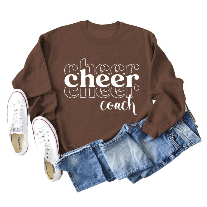 Letters Loose Round Neck Womens Fall and Winter Long-sleeved Sweater