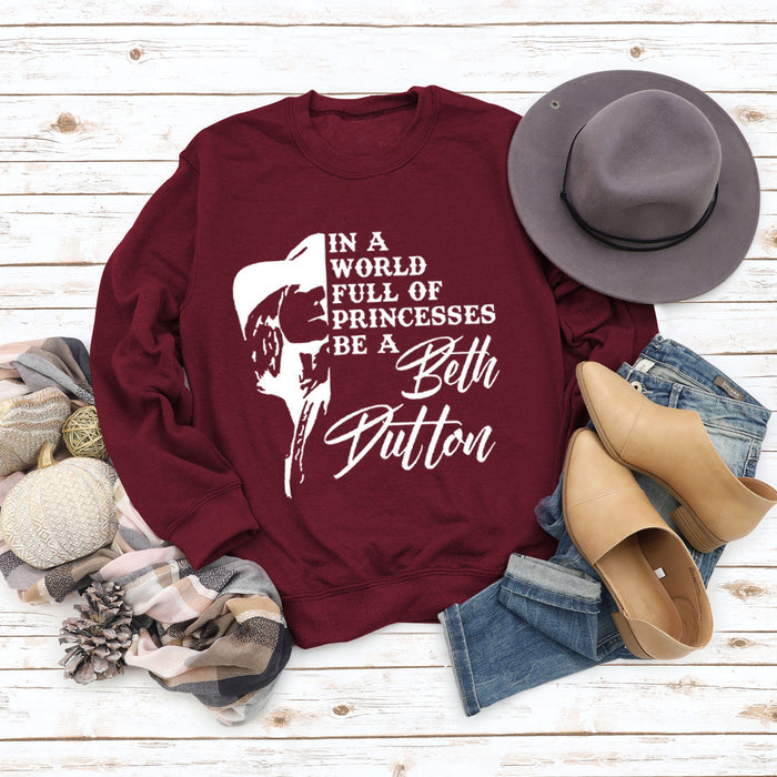 Red wine sweater (white font) / S