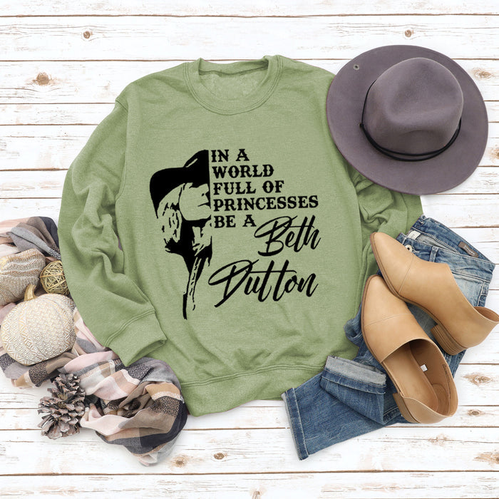 Olive green sweater (black font) / S