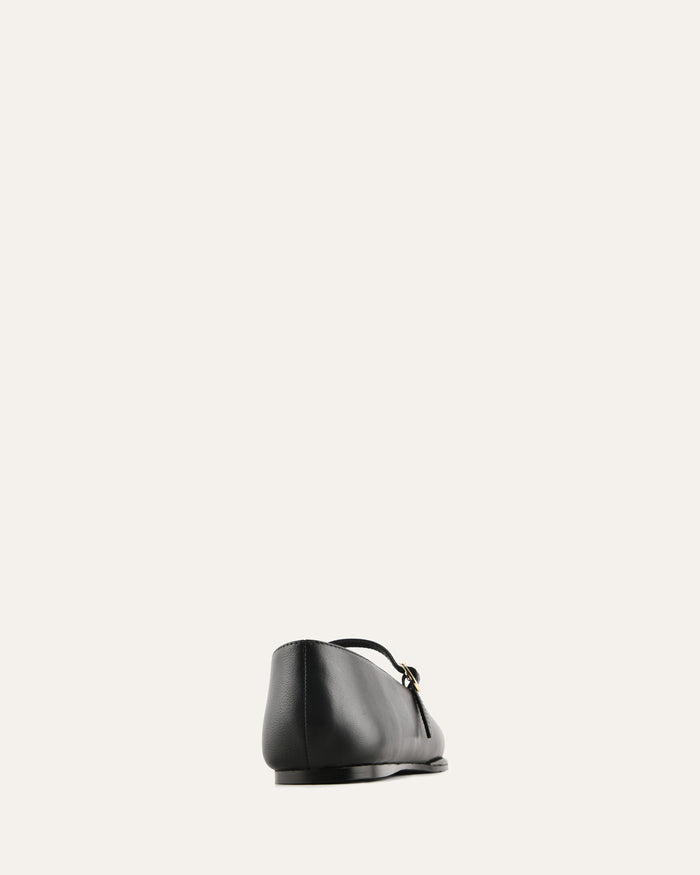 Black shoe on a white background