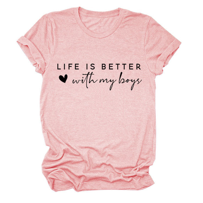 Pink (black font) / S
