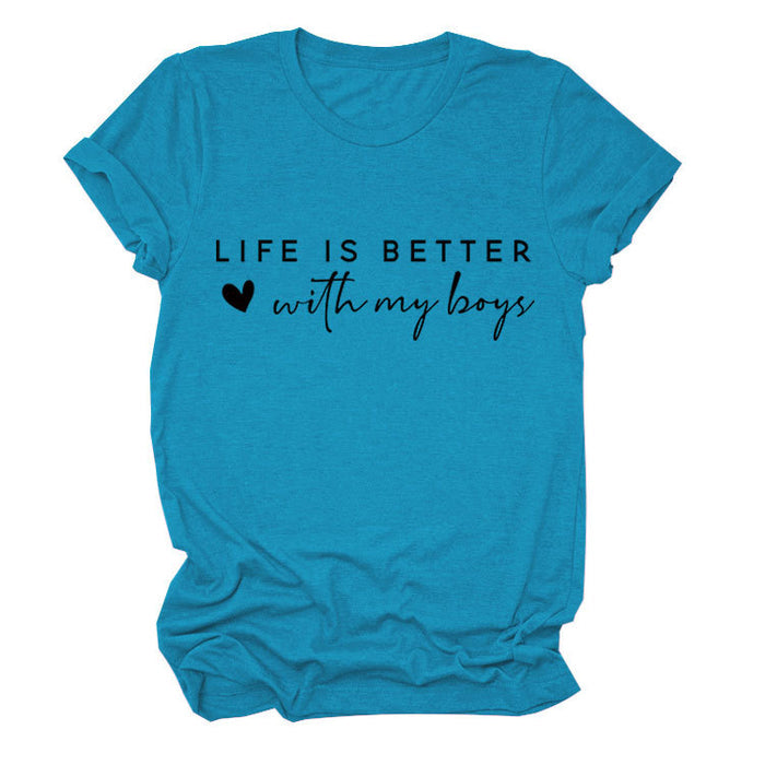 Lake blue (black font) / S