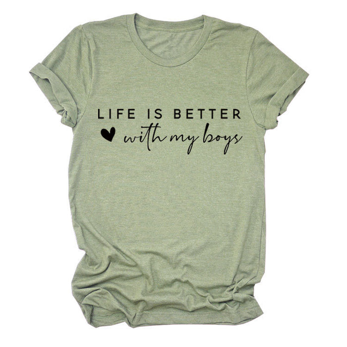 Olive green (black font) / S