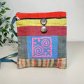 Light pink pattern with bright stripes- Hemp crossbody bag