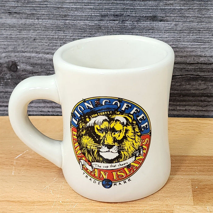 Lion Coffee Mug Hawaiian Islands Heavy Diner Style The Cup That Cheers 4”