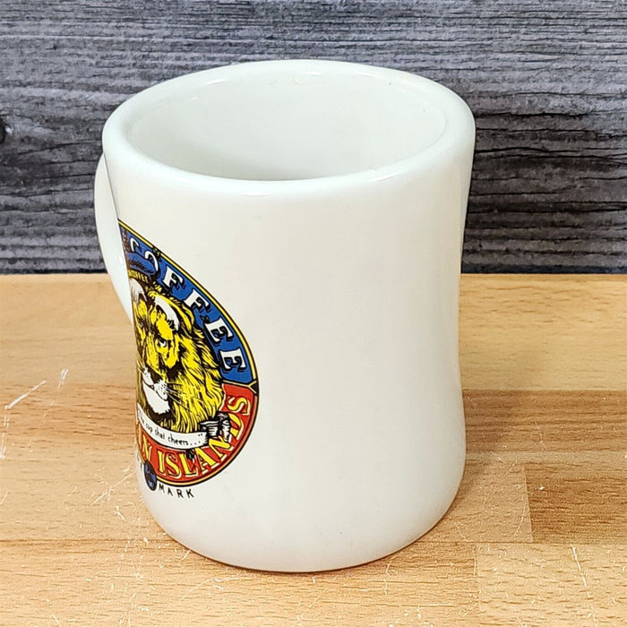 Lion Coffee Mug Hawaiian Islands Heavy Diner Style The Cup That Cheers 4”