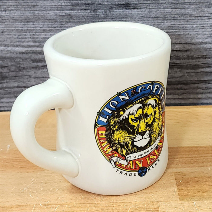 Lion Coffee Mug Hawaiian Islands Heavy Diner Style The Cup That Cheers 4”