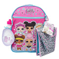 LOL Surprise! Backpack 5 pc Set with Lunch Bag Water Bottle 16" School Book Bag