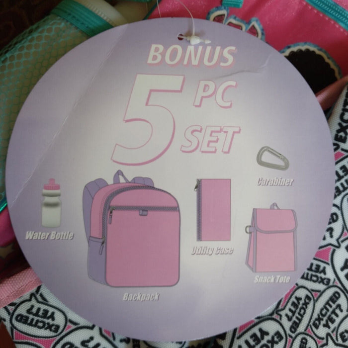 LOL Surprise! Backpack 5 pc Set with Lunch Bag Water Bottle 16" School Book Bag