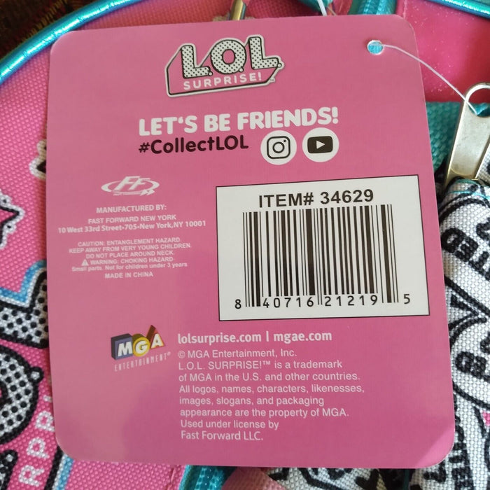 LOL Surprise! Backpack 5 pc Set with Lunch Bag Water Bottle 16" School Book Bag