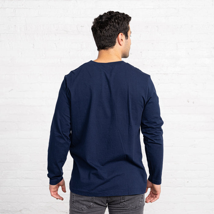 Regular Color:Navy Combed Cotton Henleys Mens’s Henleys