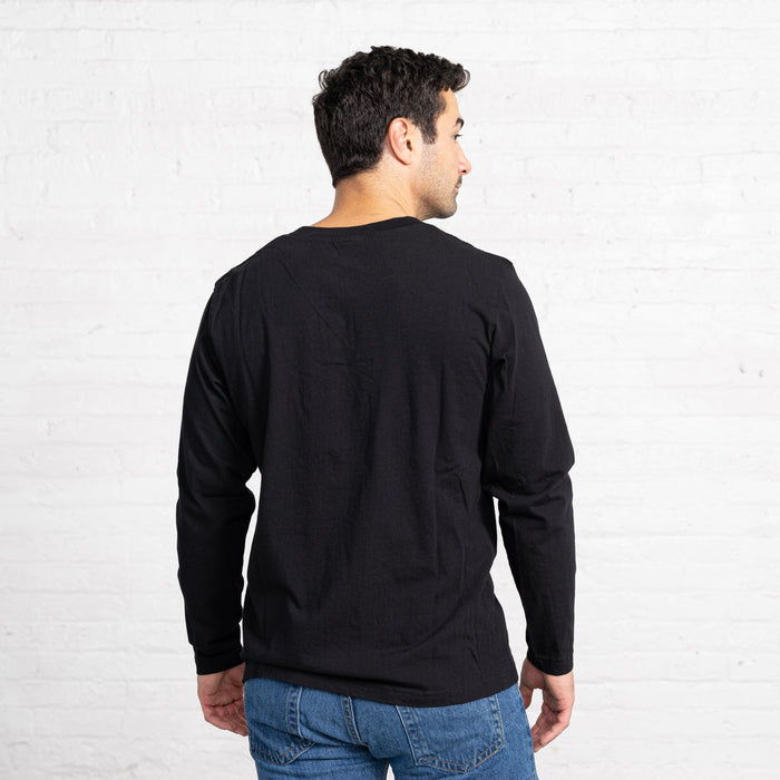 Regular Color:Black Combed Cotton Henleys Mens’s Henleys