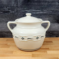 Longaberger Cookie Candy Jar with Lid Woven Traditions Green Embossed