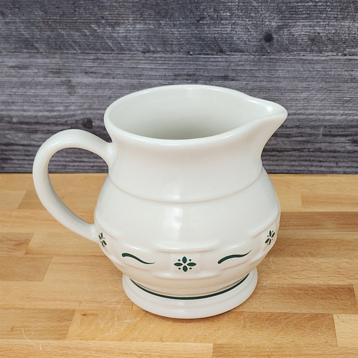 Longaberger Pitcher 1qt Woven Traditions Green Floral Water Jug Ewer Caraf