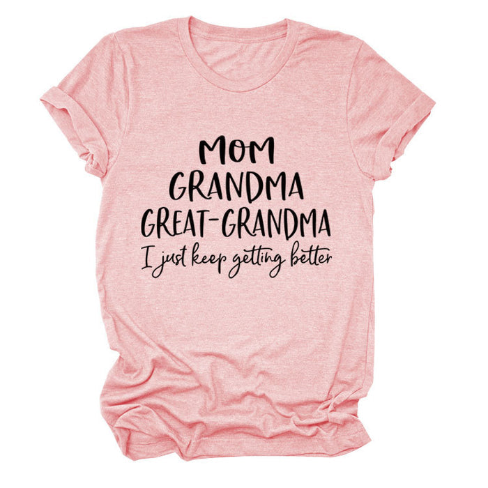 Pink (black font) / S