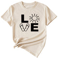 LOVE Fun Pattern Women's Loose Round Neck Short Sleeve Top Shirt