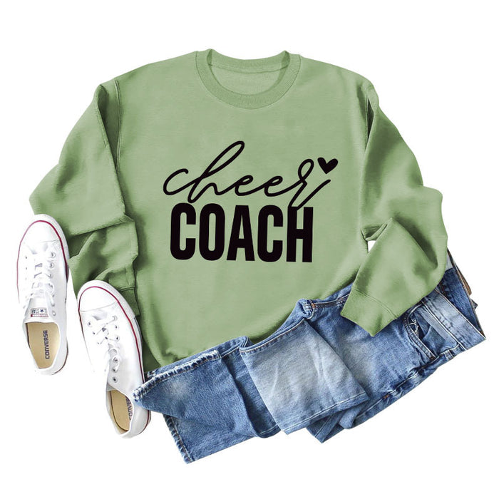 Olive green sweater (black font) / S
