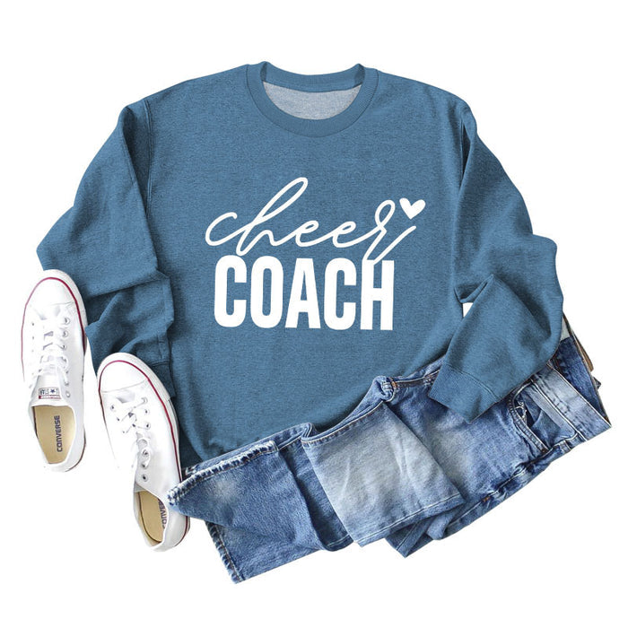 Blue sweater (white font) / S